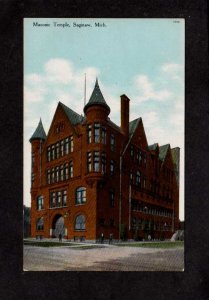 MI Masonic Temple Saginaw Michigan Vintage Vintage Postcard