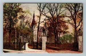 Evanston IL-Illinois, University Hall, Northwestern University Vintage Postcard