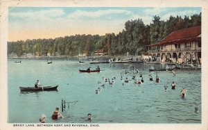 J80/ Brady Lake Kent Ravenna Ohio Postcard c1910 Boats Swimming  217