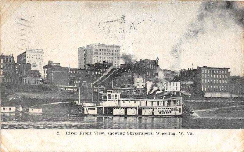 E87/ Wheeling West Virginia Postcard c1908 Clerimond Steamer Wharf 3