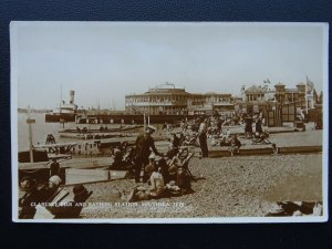 SOUTHSEA Pier & Bathing Station DECK CHAIR TICKET COLLECTOR c1930's RP Postcard