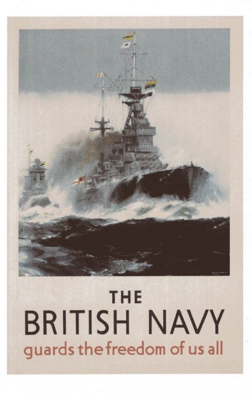 Join The British Navy Ship Recruitment War WW2 Poster Postcard