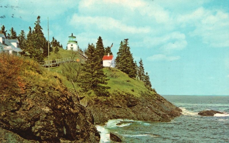 Postcard Owl's Head Light Historical Landmark Near Rockland Maine ME