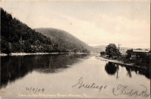 View on the Allegheny River, Warren PA c1909 Undivided Back Vintage Postcard E37
