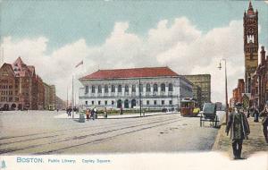 Public Library With Trolley On Copely Square Boston Massachusetts Tucks