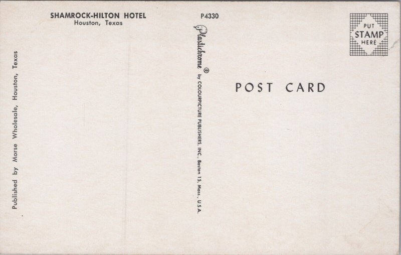 Shamrock Hilton Hotel Houston Texas Downtown Postcard C361