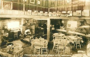 Cabin City Montana 1940s Trout Valley Lodge RPPC Photo Postcard Robbins 13055