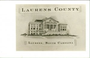 RPPC Laurens County Court House  Laurens SC South Carolina UNP Postcard Q17