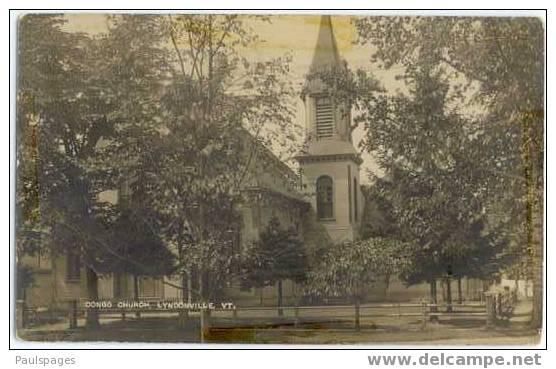 RPPC Congo Church, Lyndonville, Vermont, VT, 1907 Real Photo