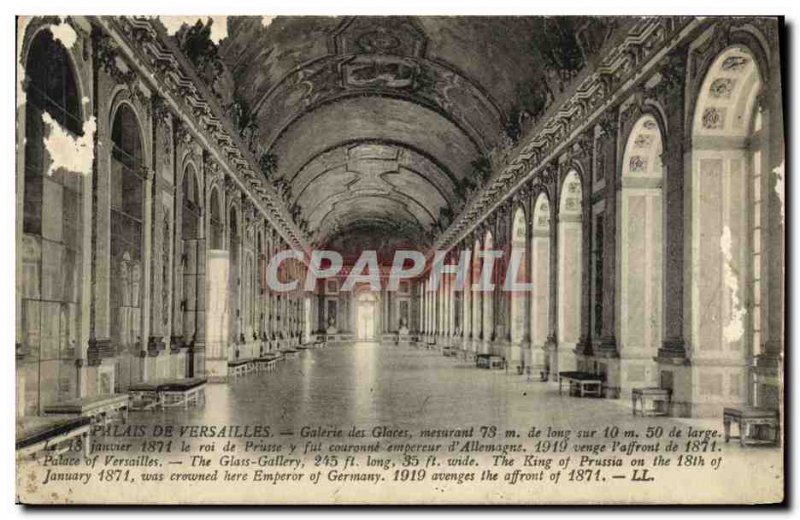 Old Postcard Versailles Hall of Mirrors