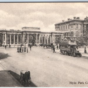 c1910s London England Hyde Park Corner Colonnade Arch Motor Bus Advertising A355