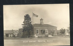 RPPC GENEVA NEBRASKA US POST OFFICE FLAG FLYING VINTAGE REAL PHOTO POSTCARD