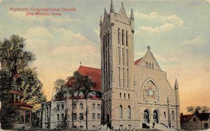 Des Moines Iowa c1910 Postcard Plymouth Congregational Church