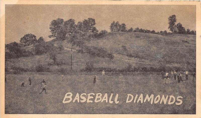 D28/ East Sparta Camp Zion Ohio Postcard 1947 Baseball Field Game Players