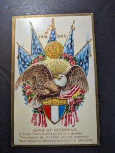 Mint USA Postcard Sons of Veterans Civil War Veteran Seal