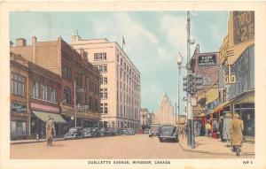 Ouelette Avenue Bank of Montreal Windsor Ontario Canada postcard