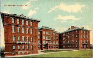 Postcard NJ Newark City Hospital Brick Building C.1910 M28
