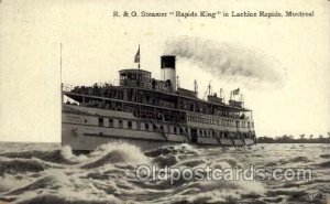 R & O Steamer, Rapid King, in Lachine Rapids, Montreal Canada, Ship Unused sm...