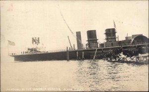 Newburgh Cancel NY Launch Steamship Hendrick Hudson c1910s Real Photo Postcard