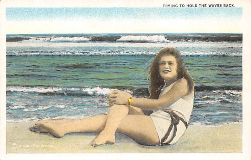 Trying to Hold the Waves Back Bathing Beauty Unused 