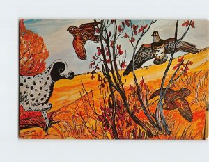 Postcard Dog Birds Nature Scene Painting By Nyla Thompson