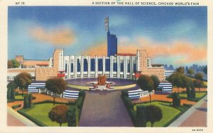 1933 Chicago World's Fair Section of the Hall of Science Linen Postcard ...