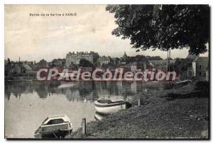 Old Postcard Bords De La Sarthe Sabl