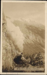 Rocky Point White Pass British Columbia Railroad Train c1920 Real Photo Postcard