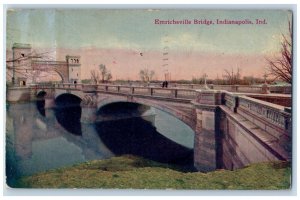 Indianapolis Indiana IN Postcard Emrichsville Bridge 1911 Posted Antique