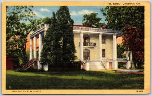 Columbus Georgia GA, 1950 Exterior View of St. Elmo, Building, Vintage Postcard