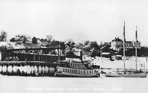 Steamer Tremont at Belfast ME Landing Real Photo Postcard