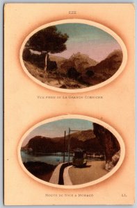 Vtg Eze France Road From Nice to Monaco Grande Corniche 1910s View Postcard