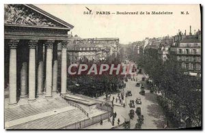 Old Postcard Paris Boulevard De La Madeleine