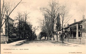 Tucks 2090 View of Main Street Flemington NJ Undivided Back Vintage Postcard M67