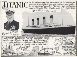 The Titanic Ship Disaster Rare Faga Limited Edition Map Postcard