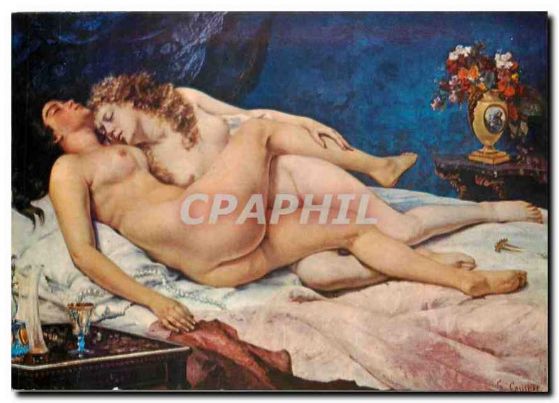 Postcard Modern Courbet The Sleep Musee du Petit Palais