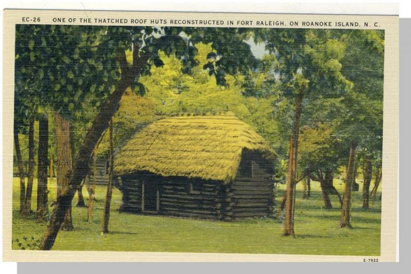 Roanoke Island,No Carolina/NC Postcard,Fort Raleigh,Nr Mint!