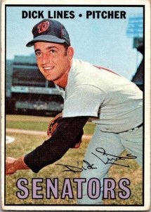 1967 Topps Baseball Card Dick Lines Washington Senators sk2075