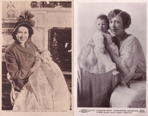 Princess Mary Viscountess Lascelles Baby George 2X Real Photo Postcard