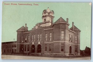 1913 Court House Building Scene Street Lawrenceburg Tennessee TN Postcard