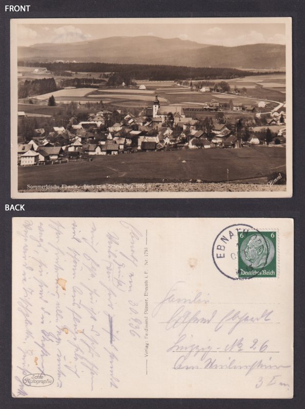 Ebnath Germany postcard 1936 General view RPPC
