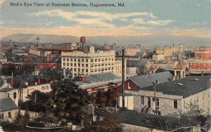 Hagerstown Maryland Birds Eye View Business Section Vintage Postcard AA8655