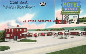 SD, Rapid City, South Dakota, Beach Motel, Exterior View, Tichnor No G90140