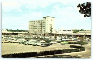 VTG Postcard 1960 Stamp Shopping Center Parking Lot Yonkers NY Car Corning A10