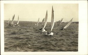 Daytona FL Area Moth Boats Racing on Halifax River Real Photo Postcard