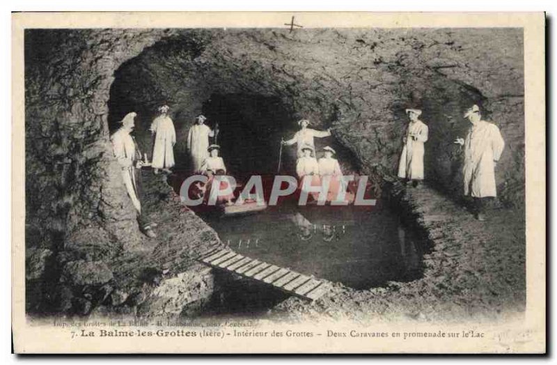 Old Postcard The Balme Caves Isere Interior Caves