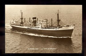 ca0193 - Ellerman Line Cargo Ship - City of Chicago , built 1950 - postcard