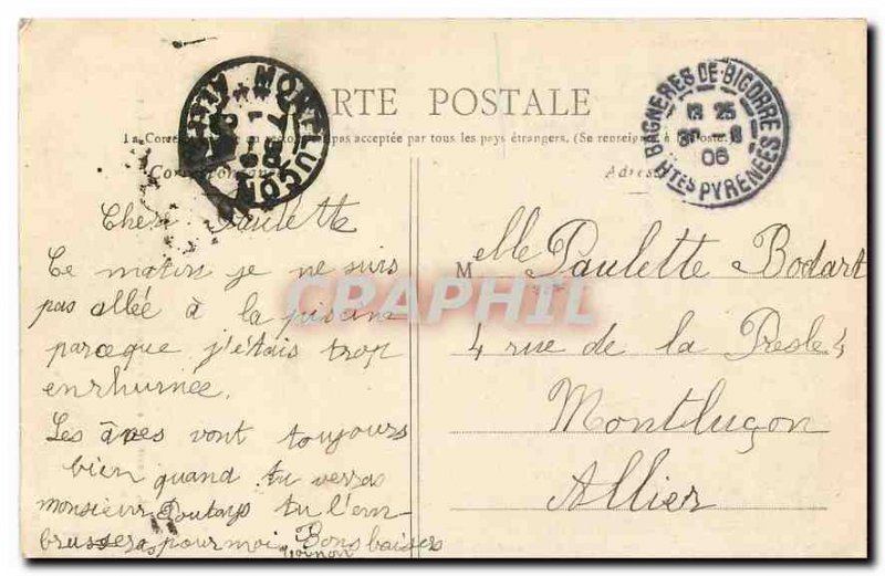 Old Postcard Bagneres de Bigorre Gripp Cascade du Tourmalet