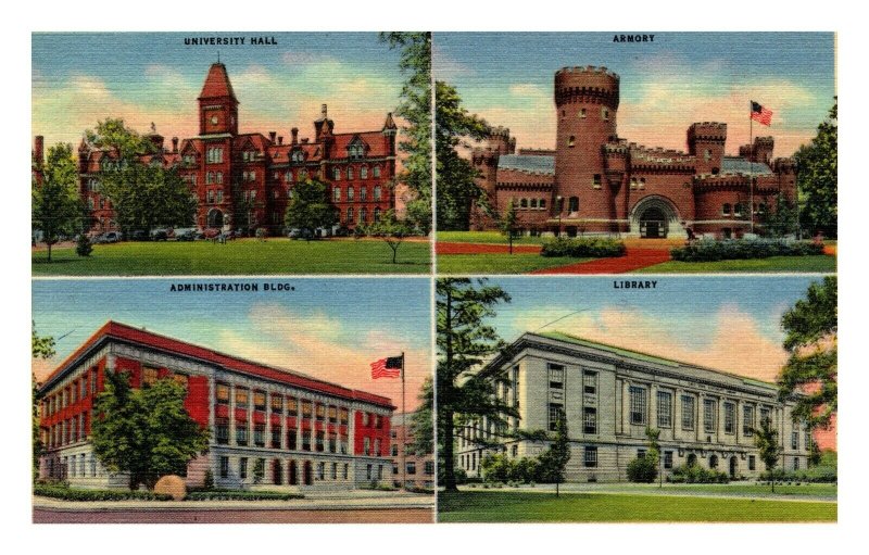 Columbus Ohio State University on the Campus Buildings Library Vintage Postcard 