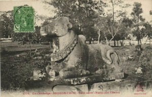 CPA AK Vietnam Indochine EX-CAMBODGE Angkor-Thom - Bœuf sacré (61593)